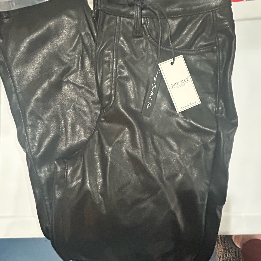 Judy Blue Sleek Black Leather Pants